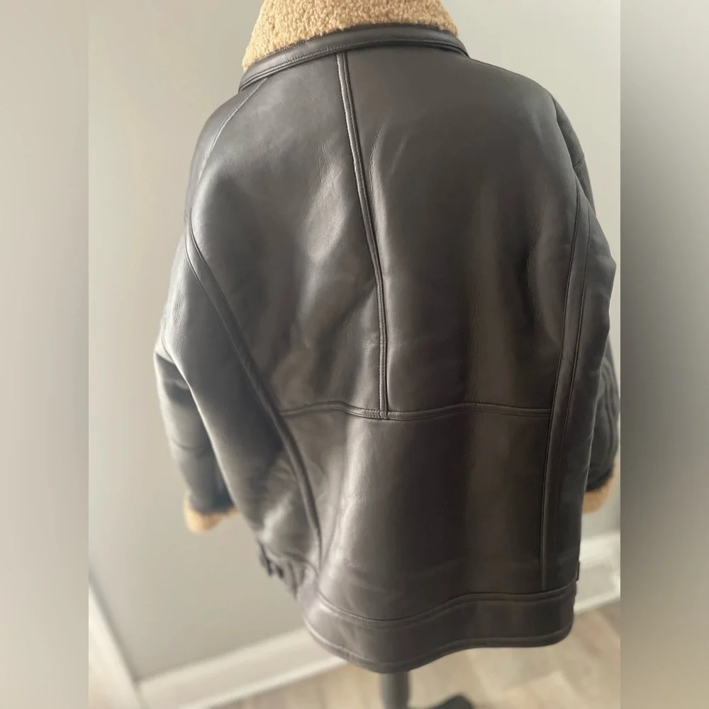 Like new Topshop heavy weight vegan leather coat in medium - Picture 5 of 13